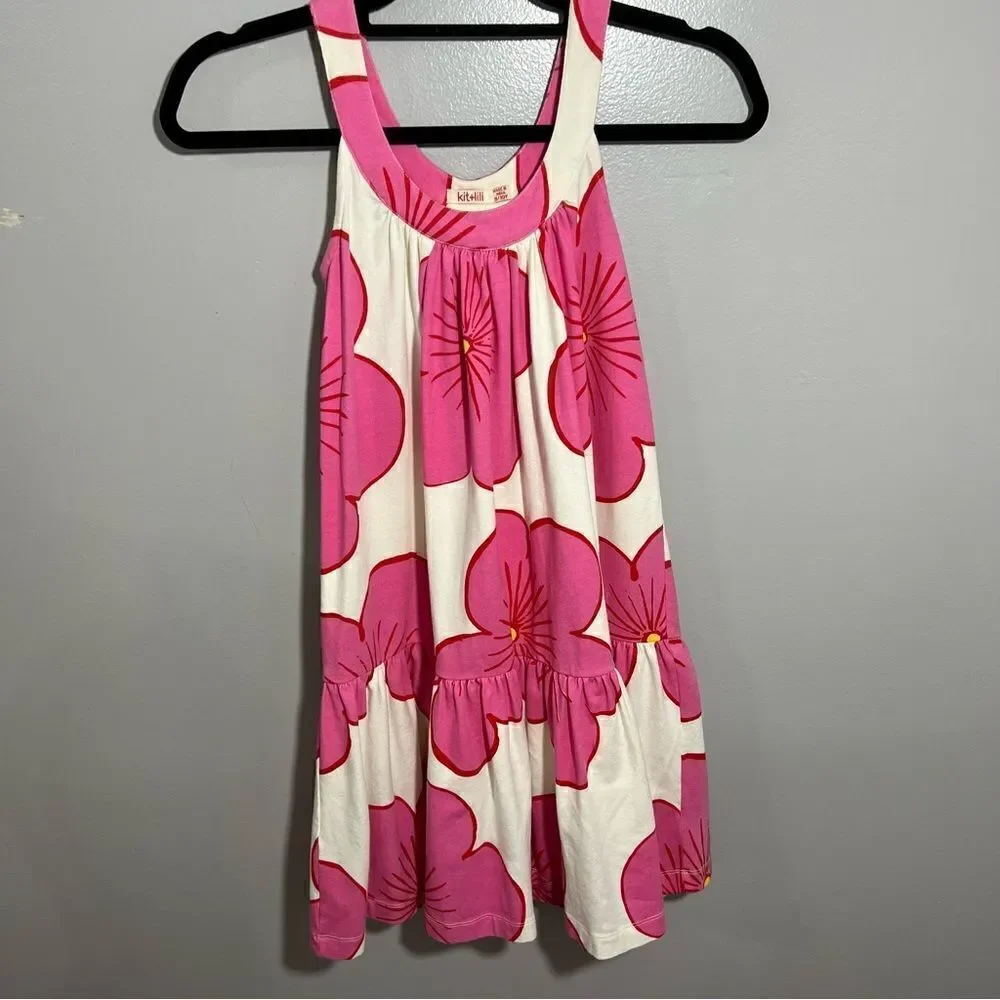Kit‎ + Lili High Neck Pink Flower Flowy Girls Dress — 9/10